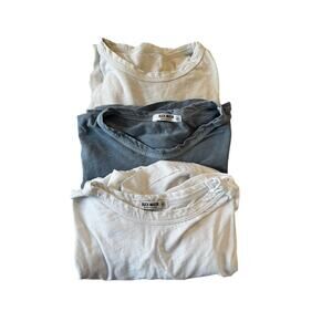 Buck Mason Curved Hem Slub Cotton T-Shirt Bundle – 3 Pack (Men’s Medium)